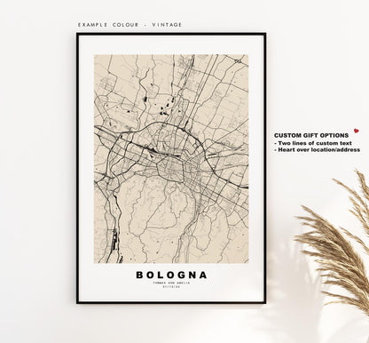 Bologna Map Print - City Map Poster - Map Art - Map Wall Art - Italy City Maps - Bologna Print - Bologna Poster - Minimalist City Map