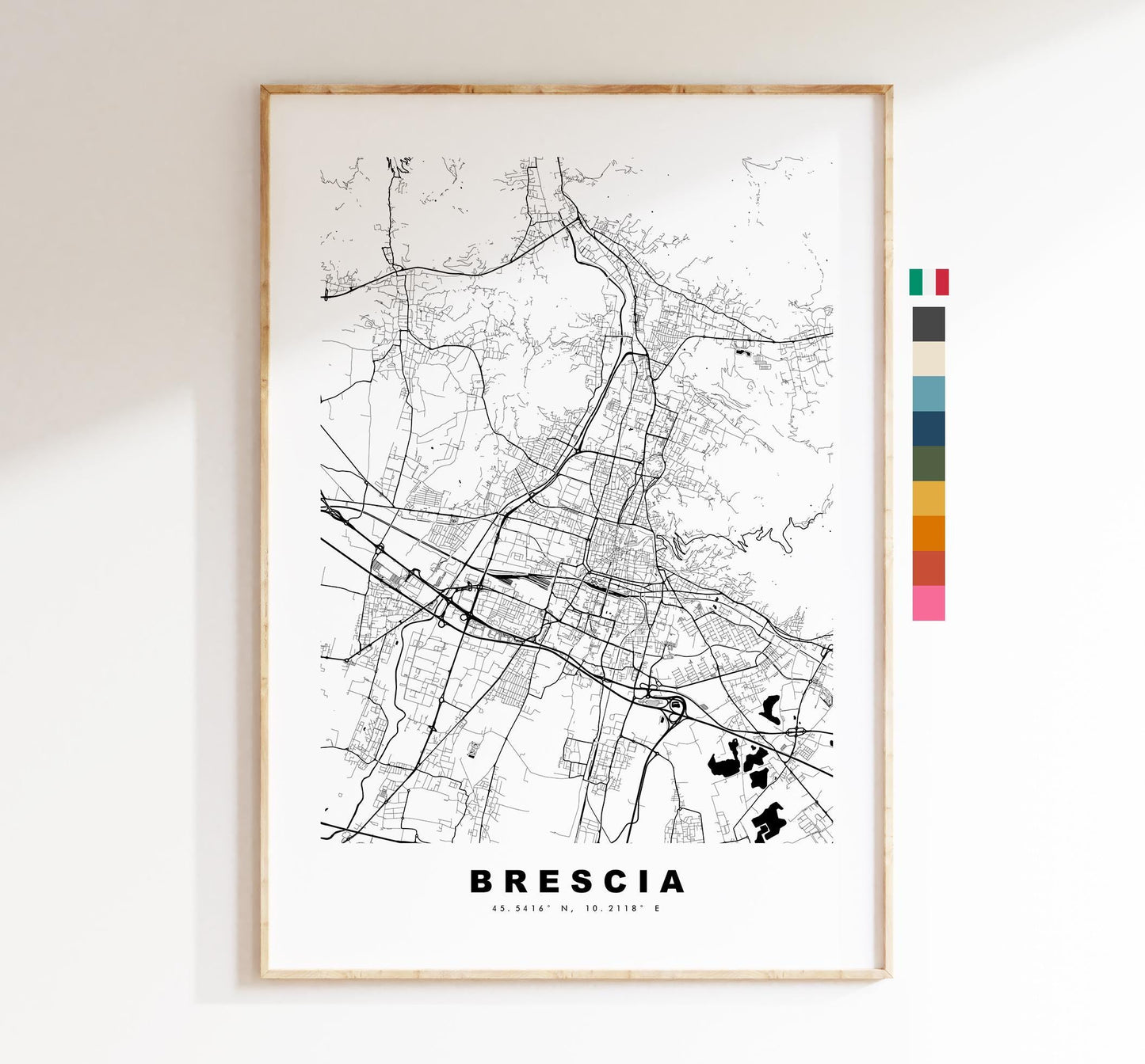 Brescia Map Print - City Map Poster - Map Art - Map Wall Art - Italy City Maps - Brescia Print - Brescia Poster - Minimalist City Map