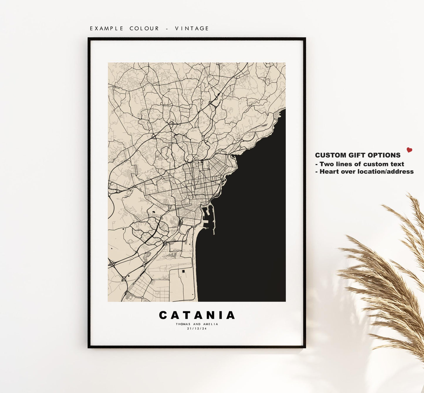 Catania Map Print - City Map Poster - Map Art - Map Wall Art - Italy City Maps - Catania Print - Catania Poster - Minimalist City Map