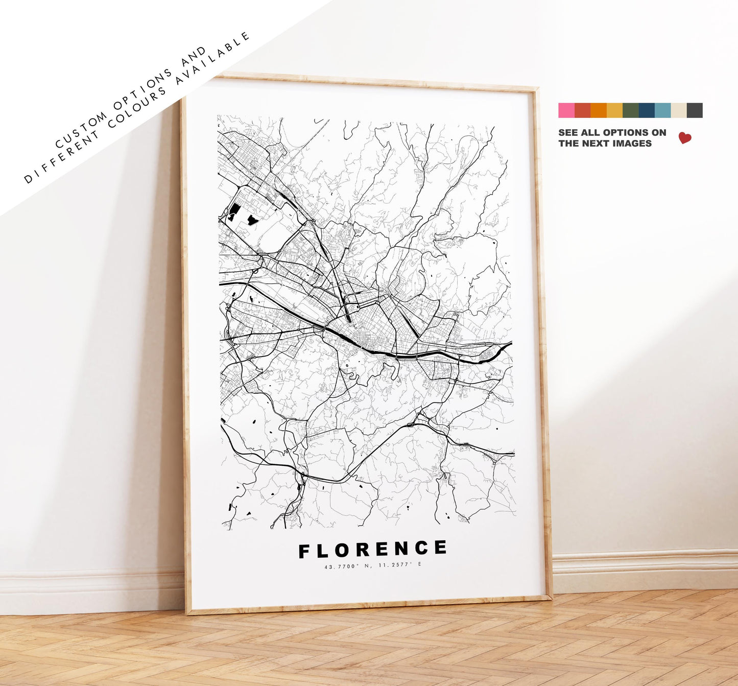 Florence Map Print - City Map Poster - Map Art - Map Wall Art - Italy City Maps - Florence Print - Florence Poster - Minimalist City Map