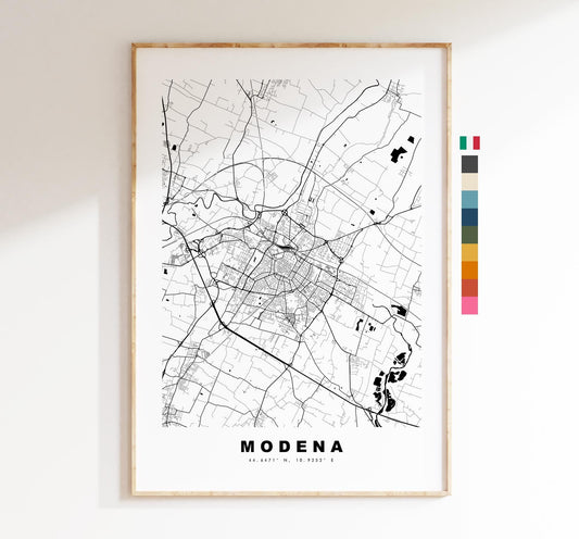 Modena Map Print - City Map Poster - Map Art - Map Wall Art - Italy City Maps - Modena Print - Modena Poster - Minimalist City Map