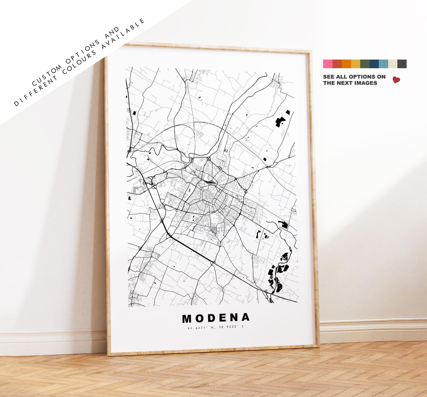 Modena Map Print - City Map Poster - Map Art - Map Wall Art - Italy City Maps - Modena Print - Modena Poster - Minimalist City Map