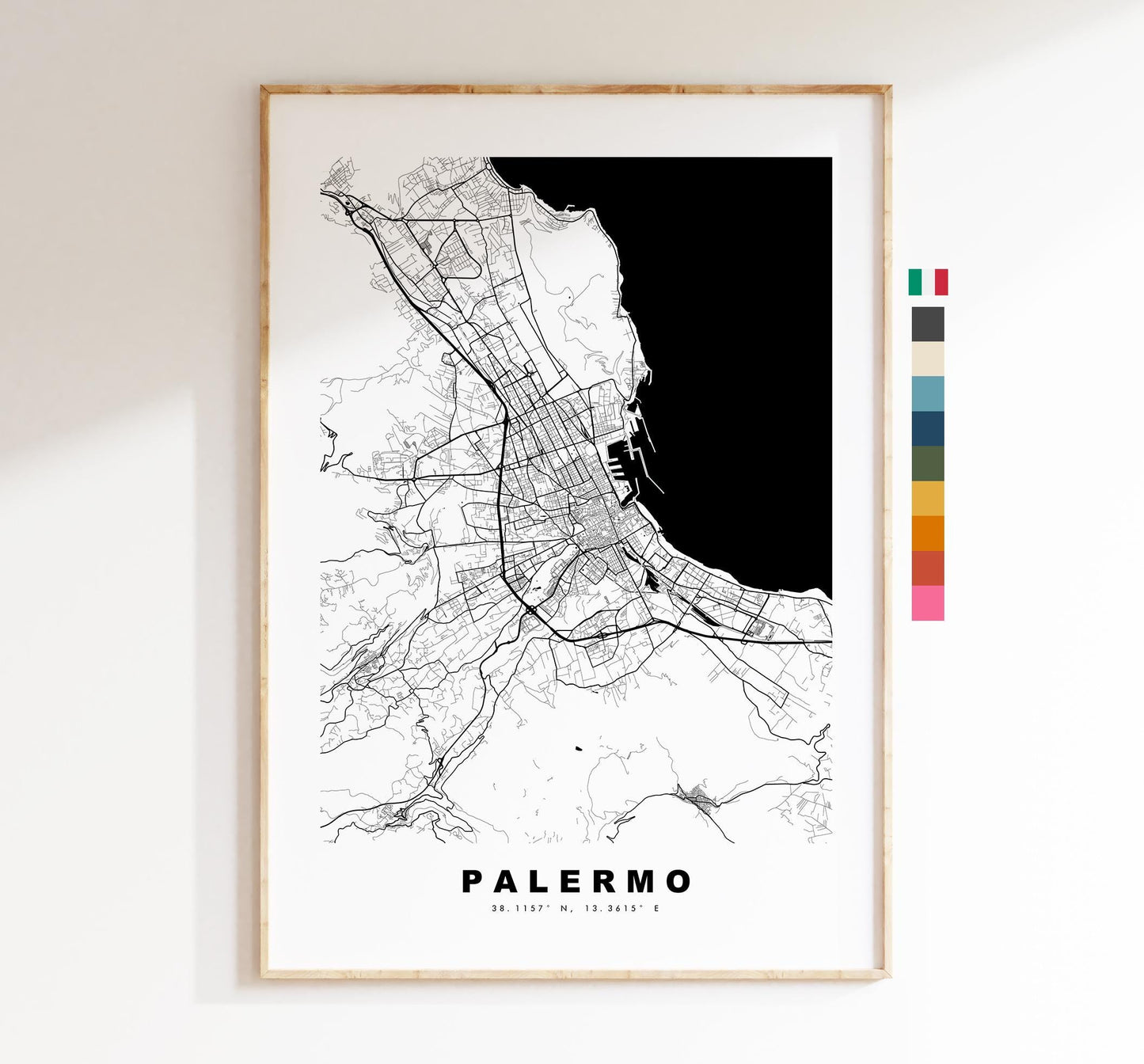 Palermo Map Print - City Map Poster - Map Art - Map Wall Art - Italy City Maps - Palermo Print - Palermo Poster - Minimalist City Map