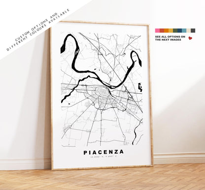 Piacenza Map Print - City Map Poster - Map Art - Map Wall Art - Italy City Maps - Piacenza Print - Piacenza Poster - Minimalist City Map