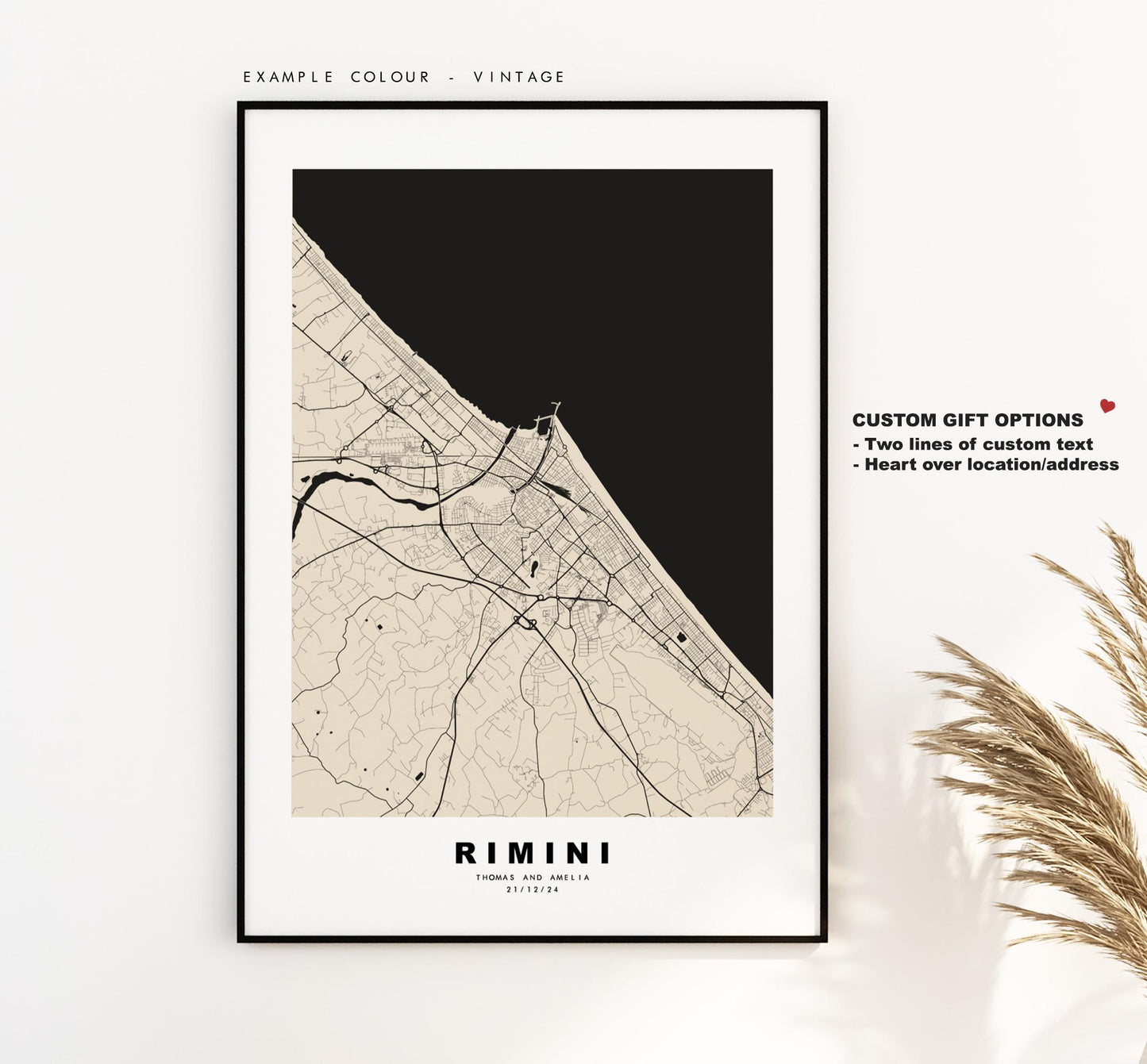 Rimini Map Print - City Map Poster - Map Art - Map Wall Art - Italy City Maps - Rimini Print - Rimini Poster - Minimalist City Map