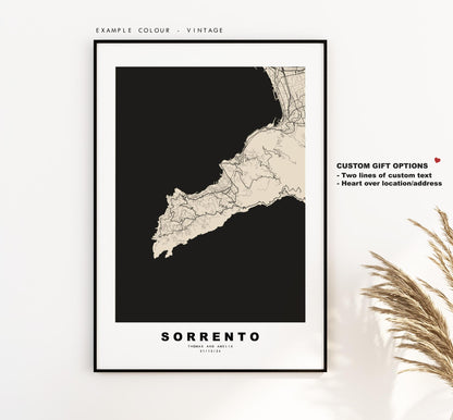 Sorrento Map Print - City Map Poster - Map Art - Map Wall Art - Italy City Maps - Sorrento Print - Sorrento Poster - Minimalist City Map