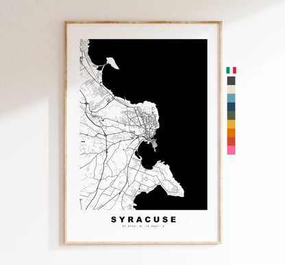 Syracuse Map Print - City Map Poster - Map Art - Map Wall Art - Italy City Maps - Syracuse Print - Syracuse Poster - Minimalist City Map