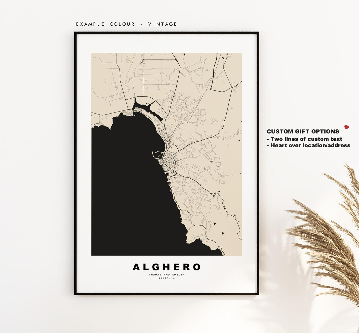 Alghero Map Print - City Map Poster - Map Art - Map Wall Art - Italy City Maps - Alghero Print - Alghero Poster - Minimalist City Map