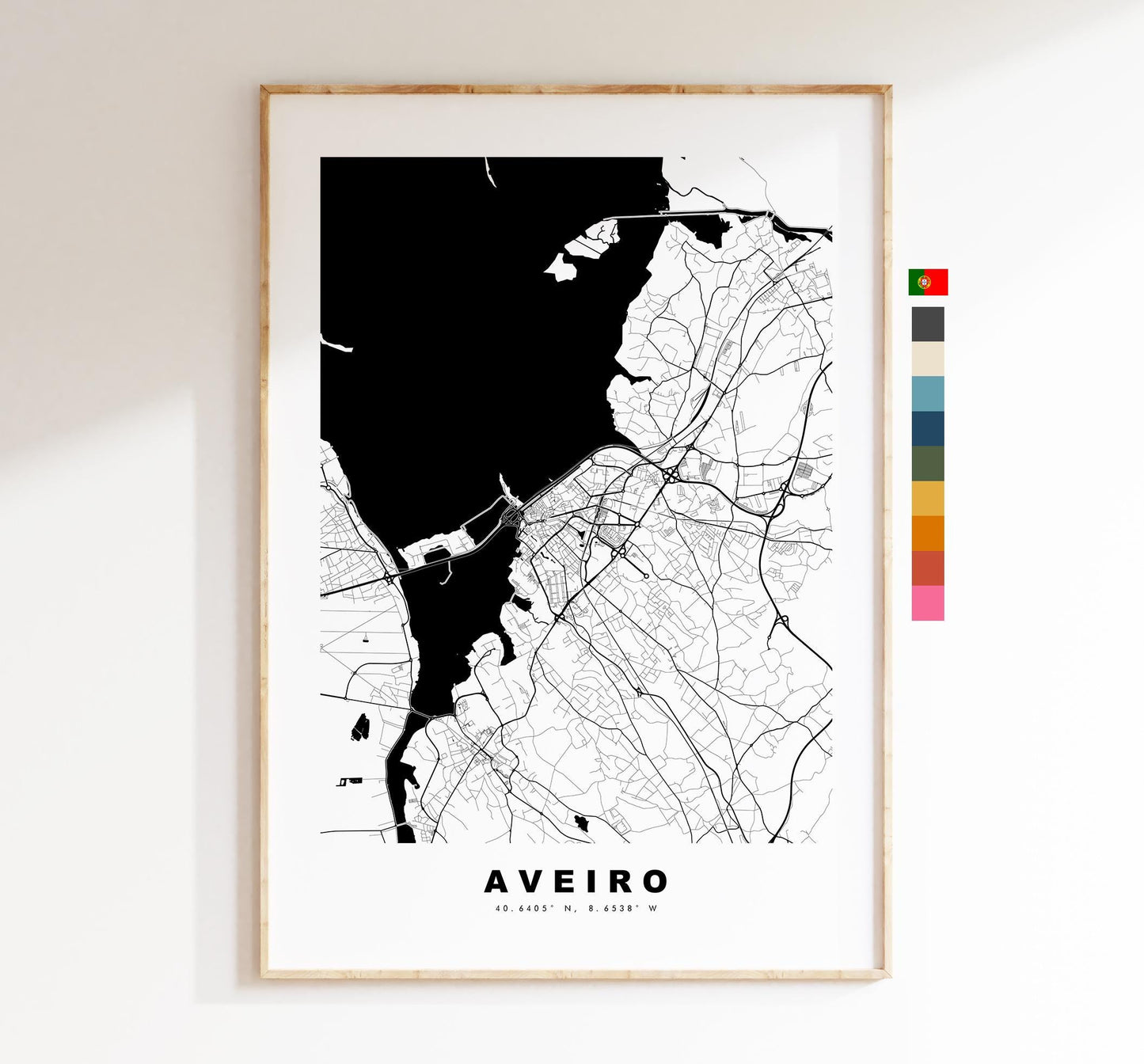 Aveiro Map Print - City Map Poster - Map Art - Map Wall Art - Portugal City Maps - Aveiro Print - Aveiro Poster - Minimalist City Map