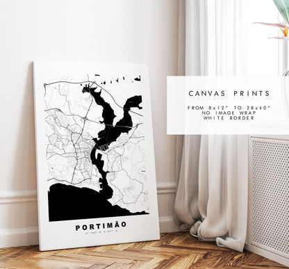 Portimao Map Print - City Map Poster - Map Art - Map Wall Art - Portugal City Maps - Portimão Print - Portimão Poster - Minimalist City Map