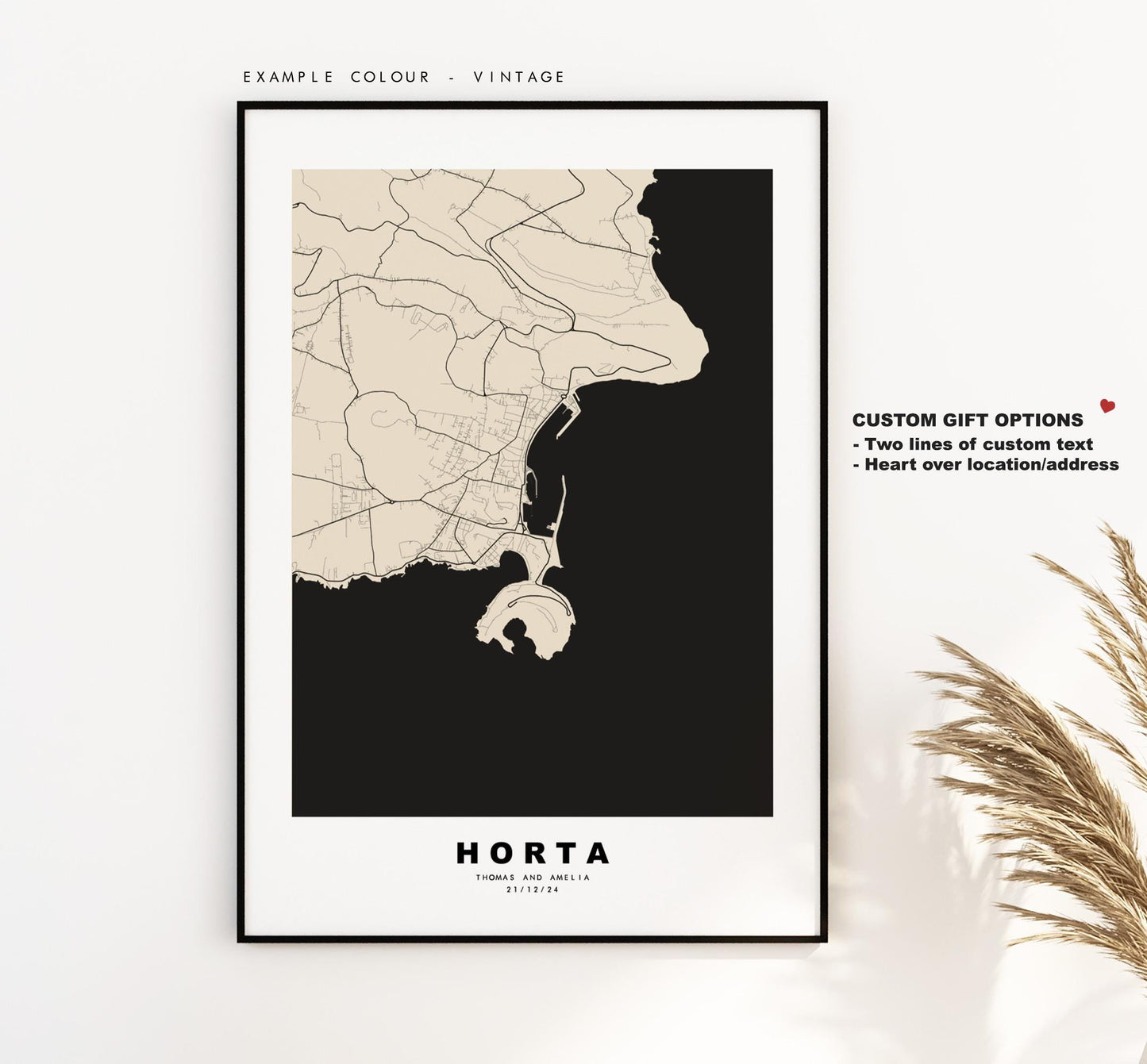 Horta Map Print - City Map Poster - Map Art - Map Wall Art - Portugal City Maps - Horta Print - Poster - Minimalist City Map - Faial