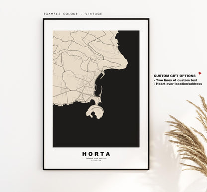 Horta Map Print - City Map Poster - Map Art - Map Wall Art - Portugal City Maps - Horta Print - Poster - Minimalist City Map - Faial