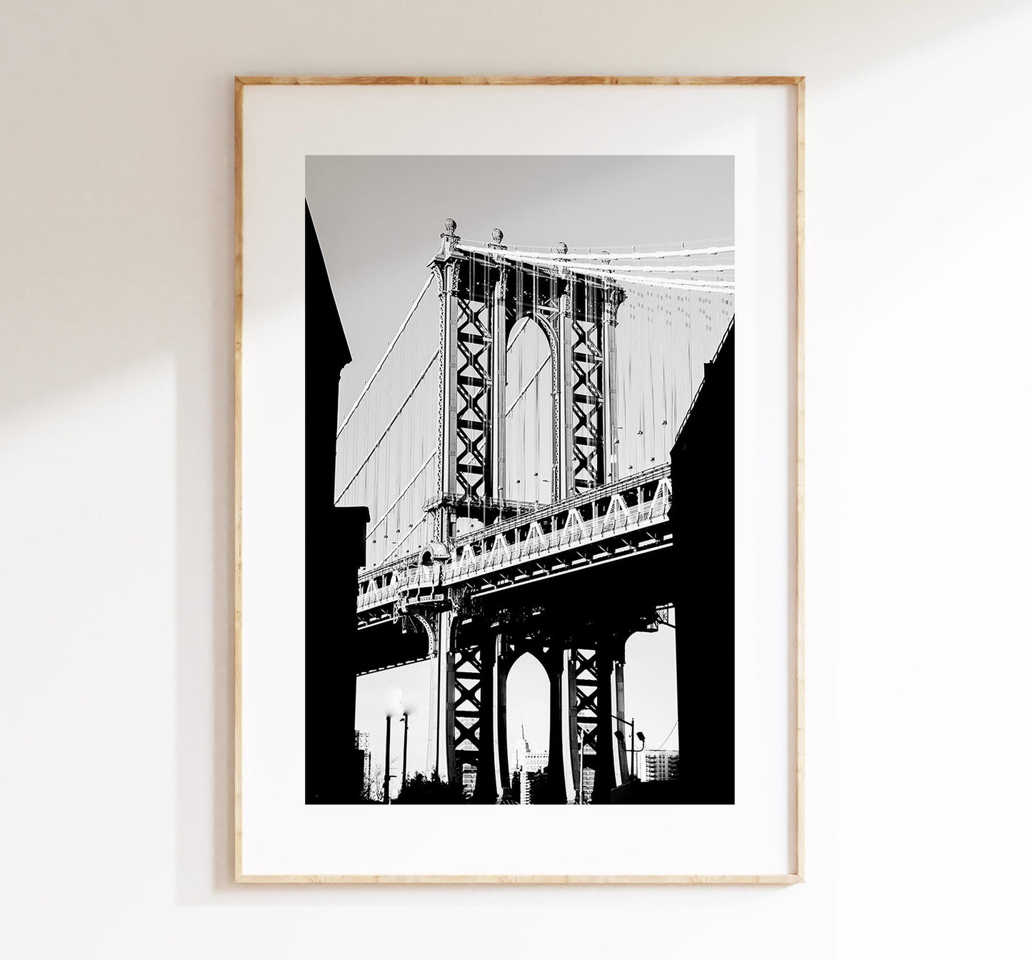 Manhattan Bridge - Black and White Photography Print - New York City Print - Poster - Artwork - Minimalist - Architecture - Bridge - NYC