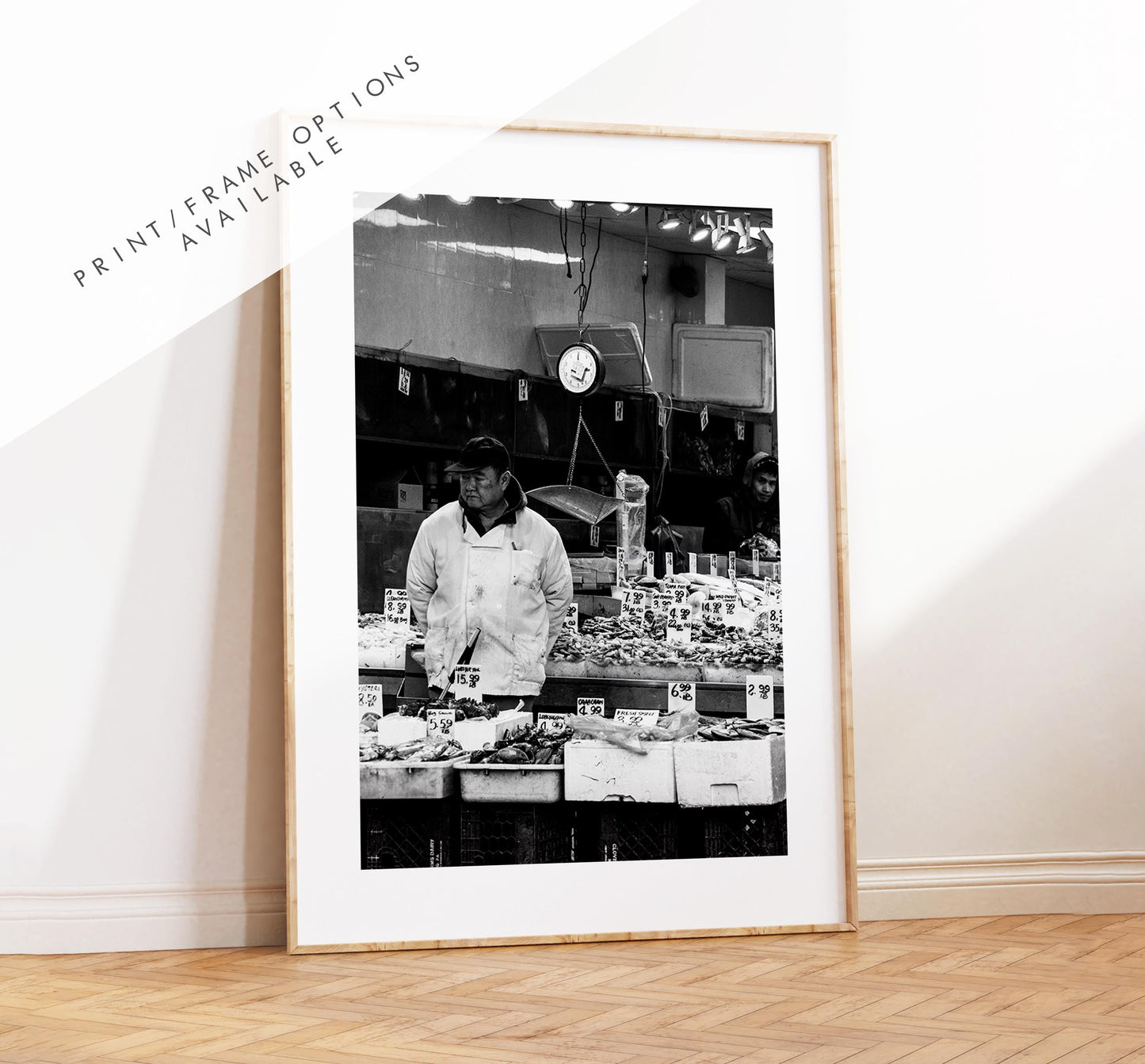 Chinatown Black and White Print - New York Poster - Manhattan Print - New York Print - Chinatown New York - Photography - Fish Market