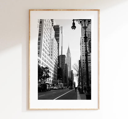 Chrysler Building Print - New York Skyline Print - Black and White Photography - New York City Print - Artwork - Poster  - Minimalist - Art