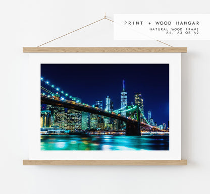 New York City Print - New York Poster - New York at Night - Manhattan Skyline - New York Poster - Print - Artwork - NYC - USA - Photography