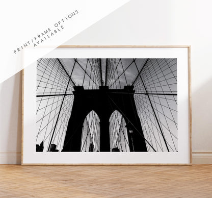 Brooklyn Bridge - New York Photography Print - New York Photography - Travel - Black and White - New York Print  - Brooklyn Bridge Print