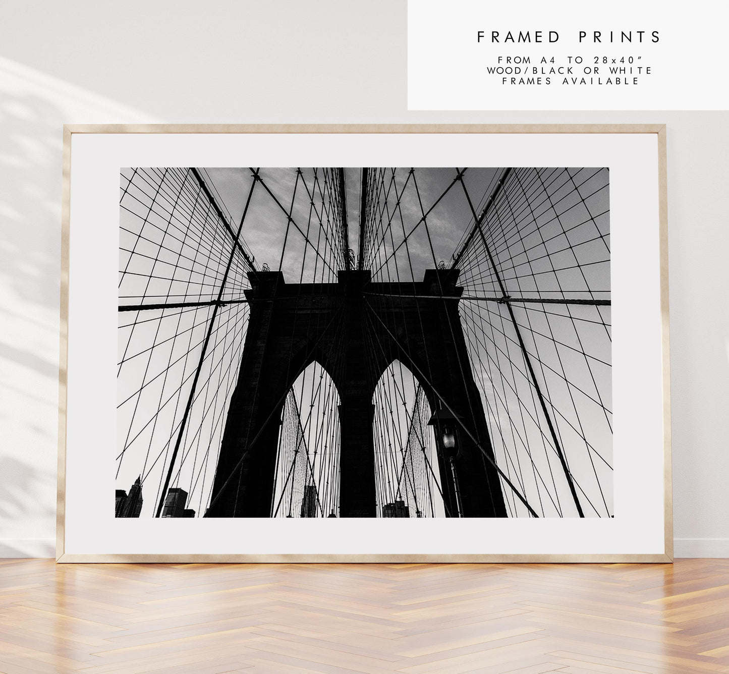 Brooklyn Bridge - New York Photography Print - New York Photography - Travel - Black and White - New York Print  - Brooklyn Bridge Print