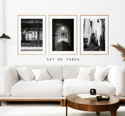 New York City Black and White Print Set - Print Set of Three - Photography Print Set - New York Print Set - Bold Monochrome Prints