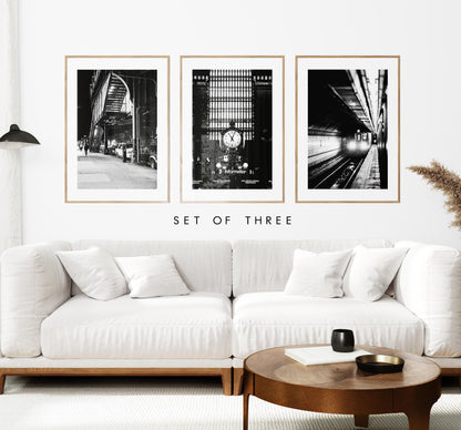 New York City Black and White Print Set - Print Set of Three - Photography Print Set - New York Print Set - Industrial Monochrome Prints