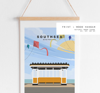 Southsea Kite Festival Travel Poster - Wall Art Print - Southsea and Portsmouth Travel Posters - Minimalist  - Prints or Framed Prints