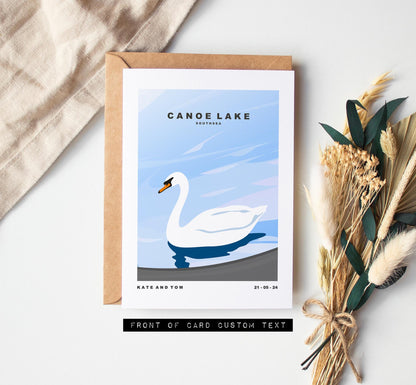 Canoe Lake Greeting Card - Portsmouth and Southsea Cards (Travel Designs) - Blank Inside or Include Message - Envelope Included