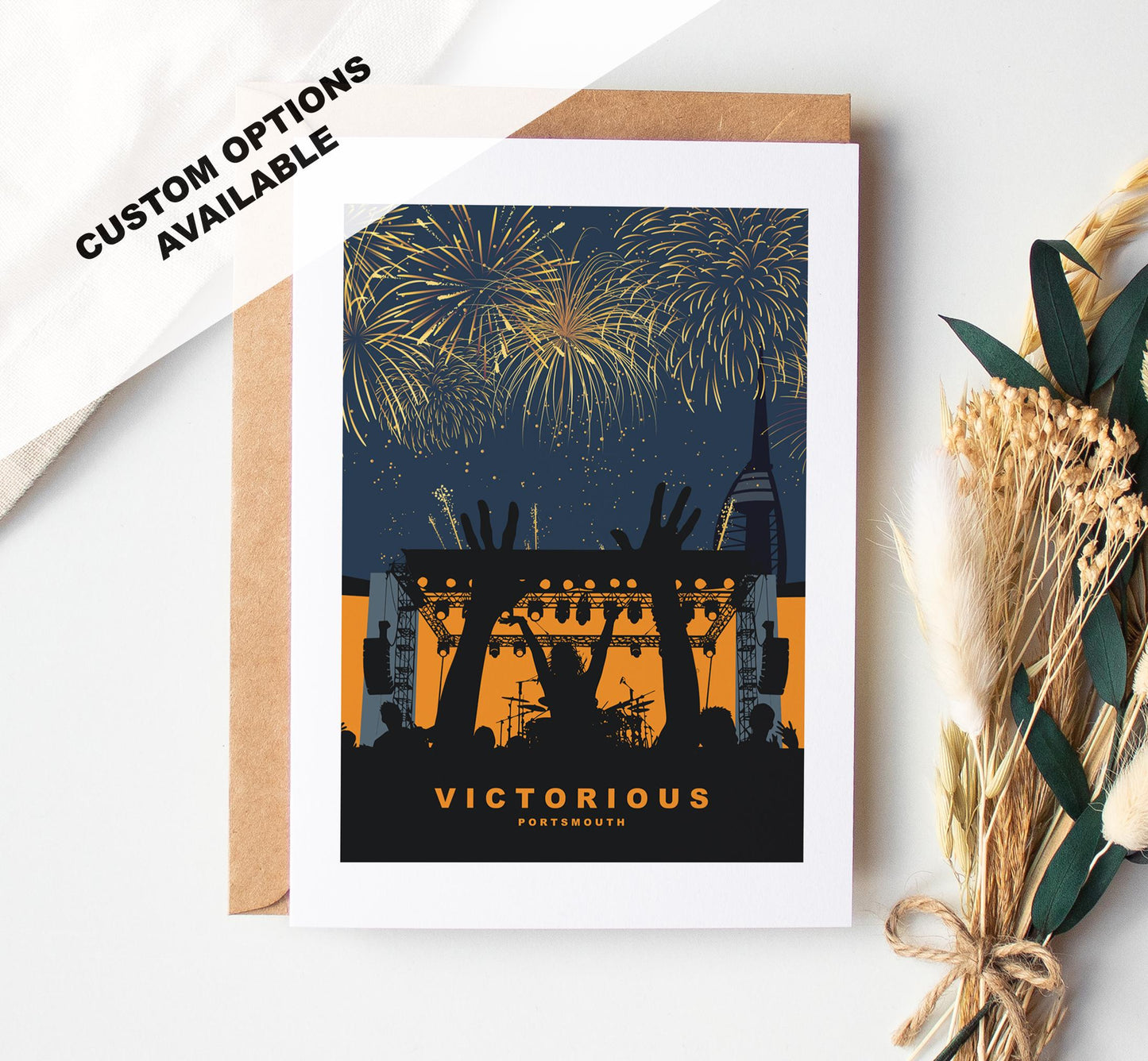 Victorious Greeting Card - Portsmouth and Southsea Cards (Travel Designs) - Blank Inside or Include Message - Envelope Included