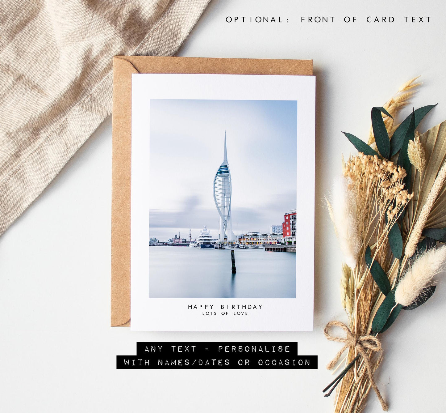 Spinnaker Tower Greeting Card - Portsmouth and Southsea Photography Greeting Cards - Envelope Included - Birthday - Wedding - Anniversary