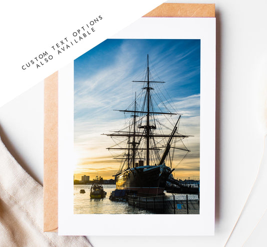 HMS Warrior Greeting Card - Portsmouth and Southsea Photography Greeting Cards - Envelope Included - Birthday - Wedding - Anniversary