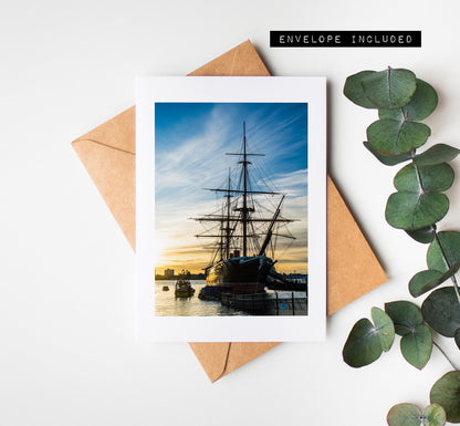 HMS Warrior Greeting Card - Portsmouth and Southsea Photography Greeting Cards - Envelope Included - Birthday - Wedding - Anniversary