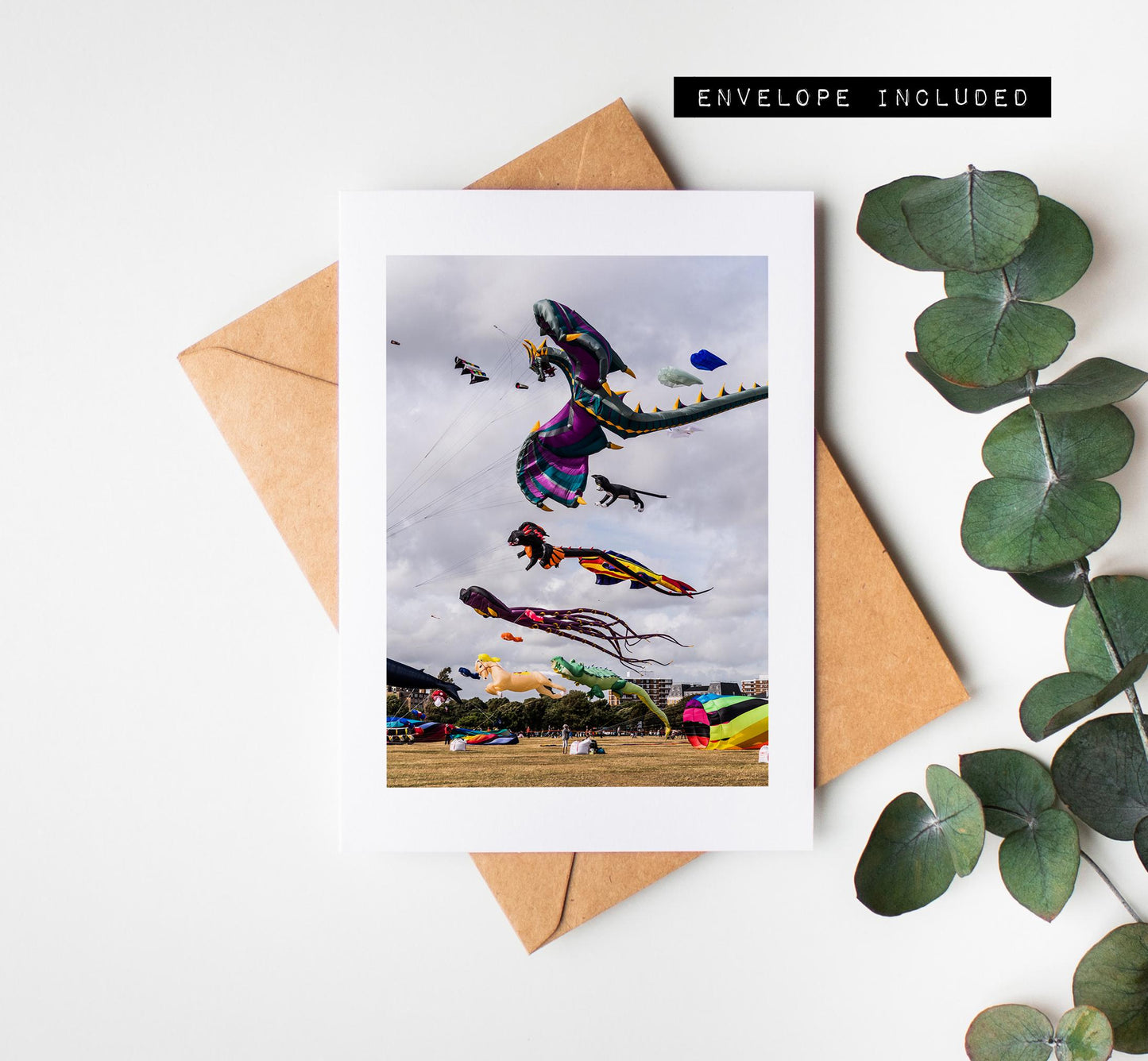 Kite Festival Greeting Card - Portsmouth and Southsea Photography Greeting Cards - Envelope Included - Birthday - Wedding - Anniversary