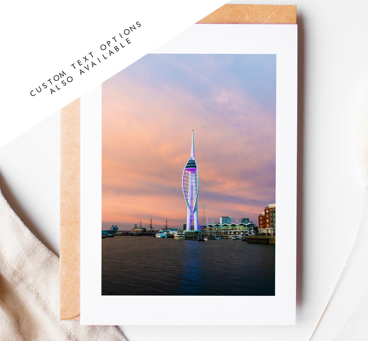 Spinnaker Tower Greeting Card - Portsmouth and Southsea Photography Greeting Cards - Envelope Included - Birthday - Wedding - Anniversary