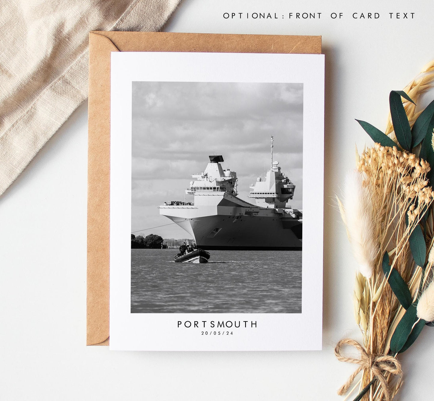 HMS Queen Elizabeth Greeting Card - Portsmouth and Southsea Photography Greeting Cards - Envelope Included - Birthday - Fathers Day