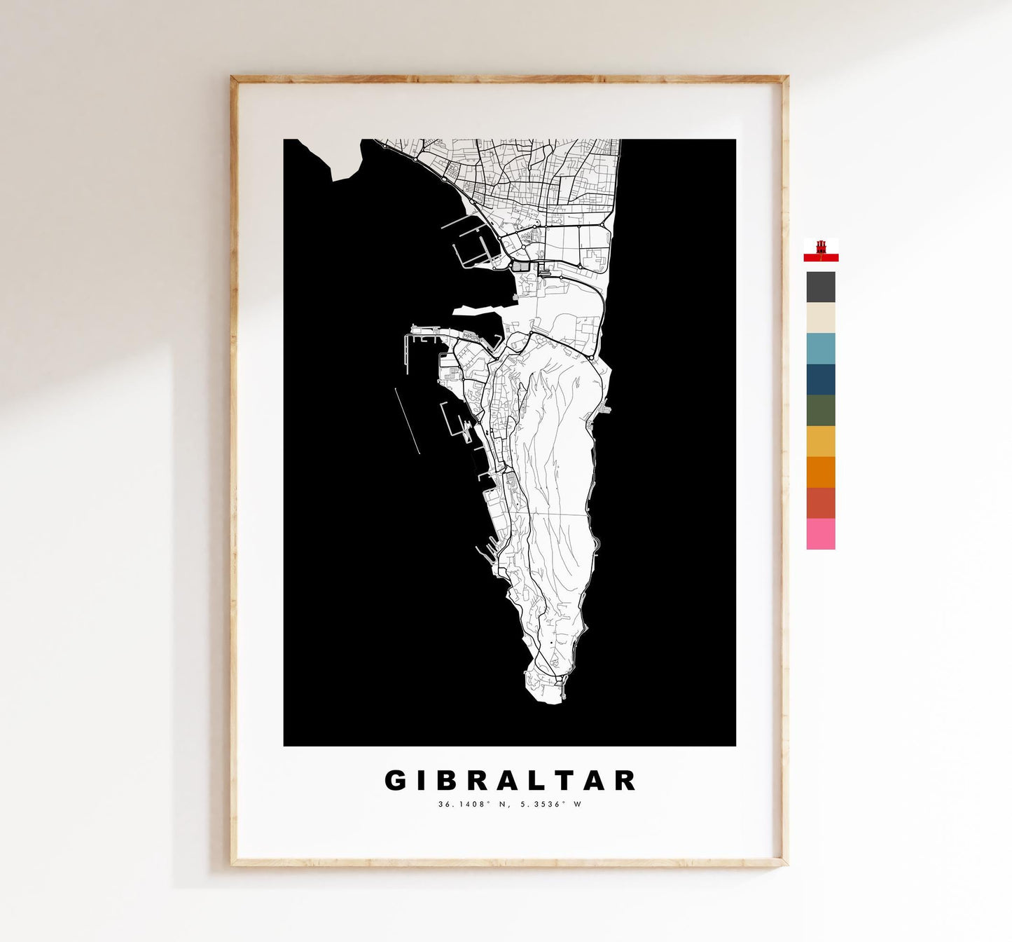 Gibraltar Map Print - City Map Poster - Map Art - Map Wall Art - Spain City Maps - Gibraltar Print - Gibraltar Poster - Minimalist City Map