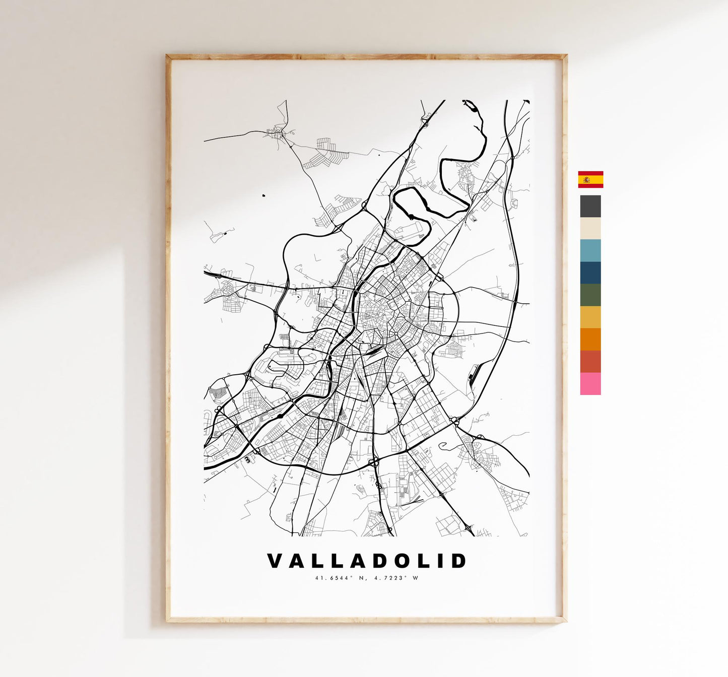 Valladolid Map Print - City Map Poster - Map Art - Map Wall Art - Spain City Maps - Valladolid Print - Poster - Minimalist City Map