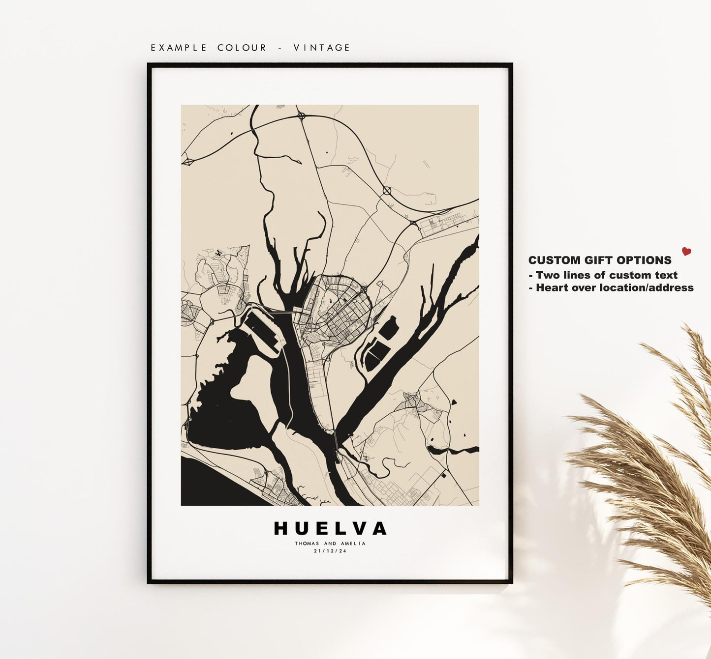 Huelva Map Print - City Map Poster - Map Art - Map Wall Art - Spain City Maps - Huelva Print - Huelva Poster - Minimalist City Map