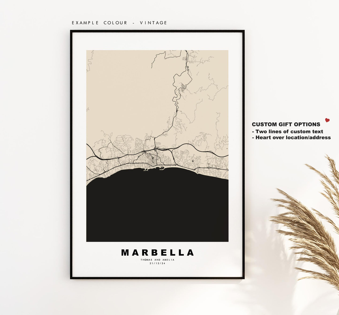 Marbella Map Print - City Map Poster - Map Art - Map Wall Art - Spain City Maps - Marbella Print - Marbella Poster - Minimalist City Map