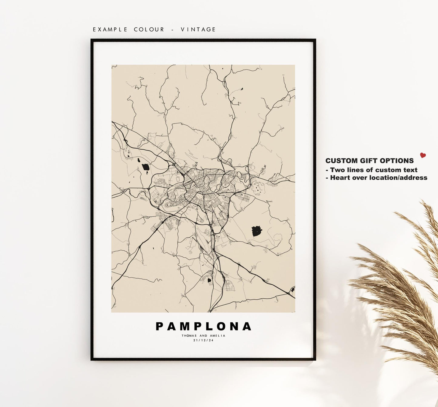 Pamplona Map Print - City Map Poster - Map Art - Map Wall Art - Spain City Maps - Pamplona Print - Pamplona Poster - Minimalist City Map