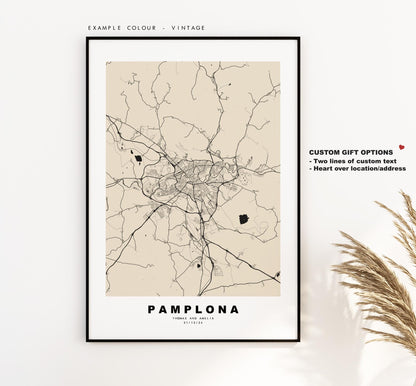 Pamplona Map Print - City Map Poster - Map Art - Map Wall Art - Spain City Maps - Pamplona Print - Pamplona Poster - Minimalist City Map