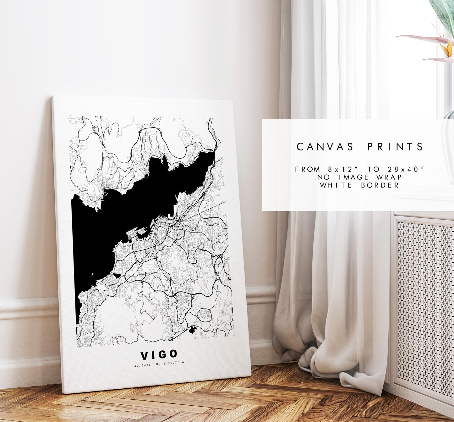 Vigo Map Print - City Map Poster - Map Art - Map Wall Art - Spain City Maps - Vigo Print - Vigo Poster - Minimalist City Map