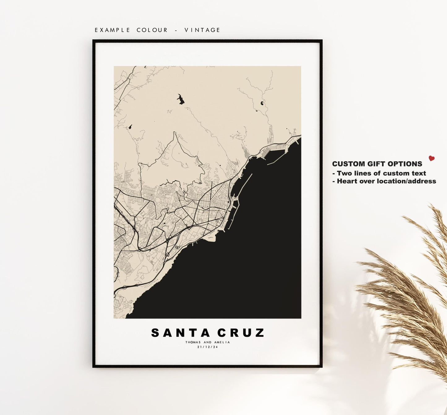 Santa Cruz de Tenerife Map Print - City Map Poster - Map Art - Map Wall Art - Spain City Maps - Print - Tenerife  - Minimalist City Map