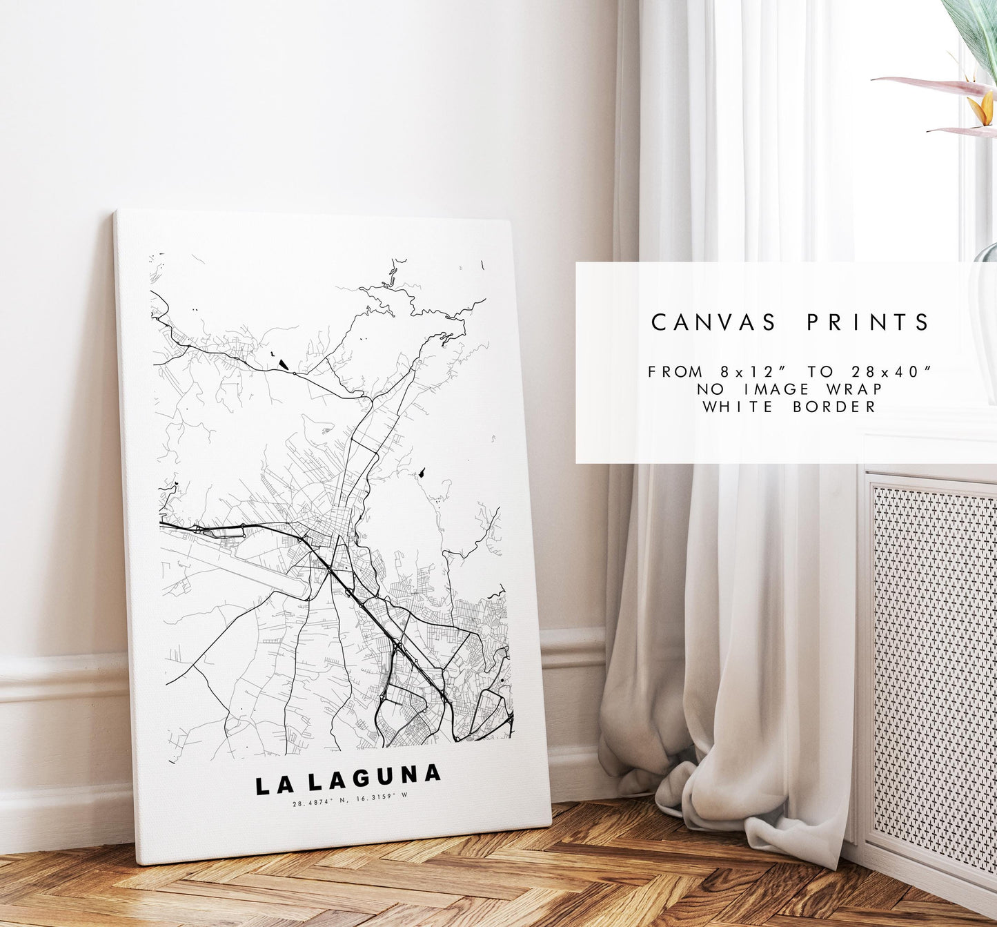 La Laguna Map Print - City Map Poster - Tenerife - Map Wall Art - Spain City Maps - Print - San Cristóbal de La Laguna - Minimalist City Map