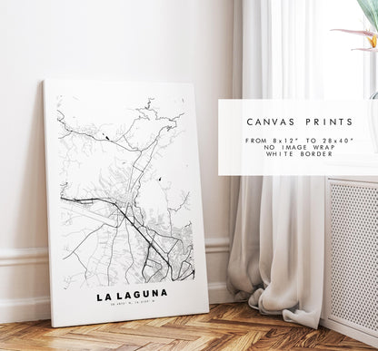 La Laguna Map Print - City Map Poster - Tenerife - Map Wall Art - Spain City Maps - Print - San Cristóbal de La Laguna - Minimalist City Map