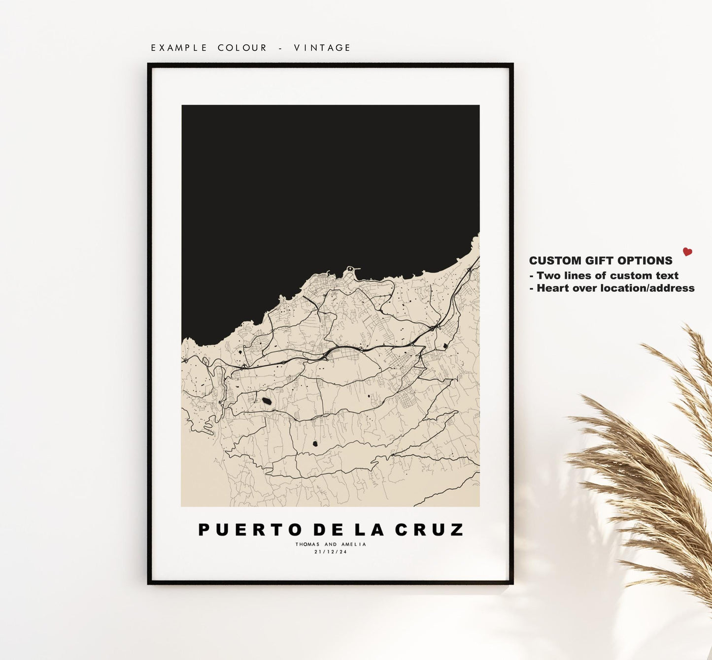 Puerto de la Cruz Map Print - City Map Poster - Tenerife - Map Wall Art - Spain City Maps - Print - Puerto de la Cruz - Minimalist City Map