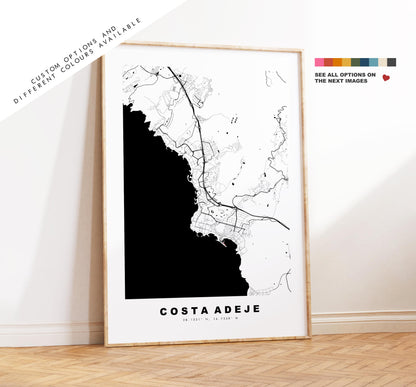 Costa Adeje Map Print - City Map Poster - Tenerife - Map Wall Art - Spain City Maps - Print - Adeje - Las Americas - Minimalist City Map