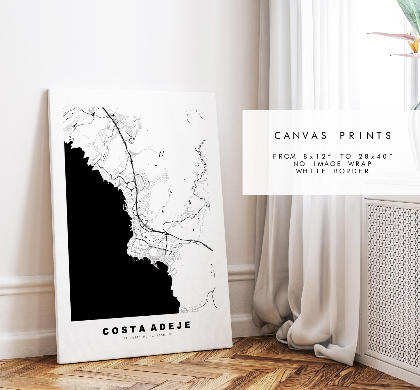 Costa Adeje Map Print - City Map Poster - Tenerife - Map Wall Art - Spain City Maps - Print - Adeje - Las Americas - Minimalist City Map