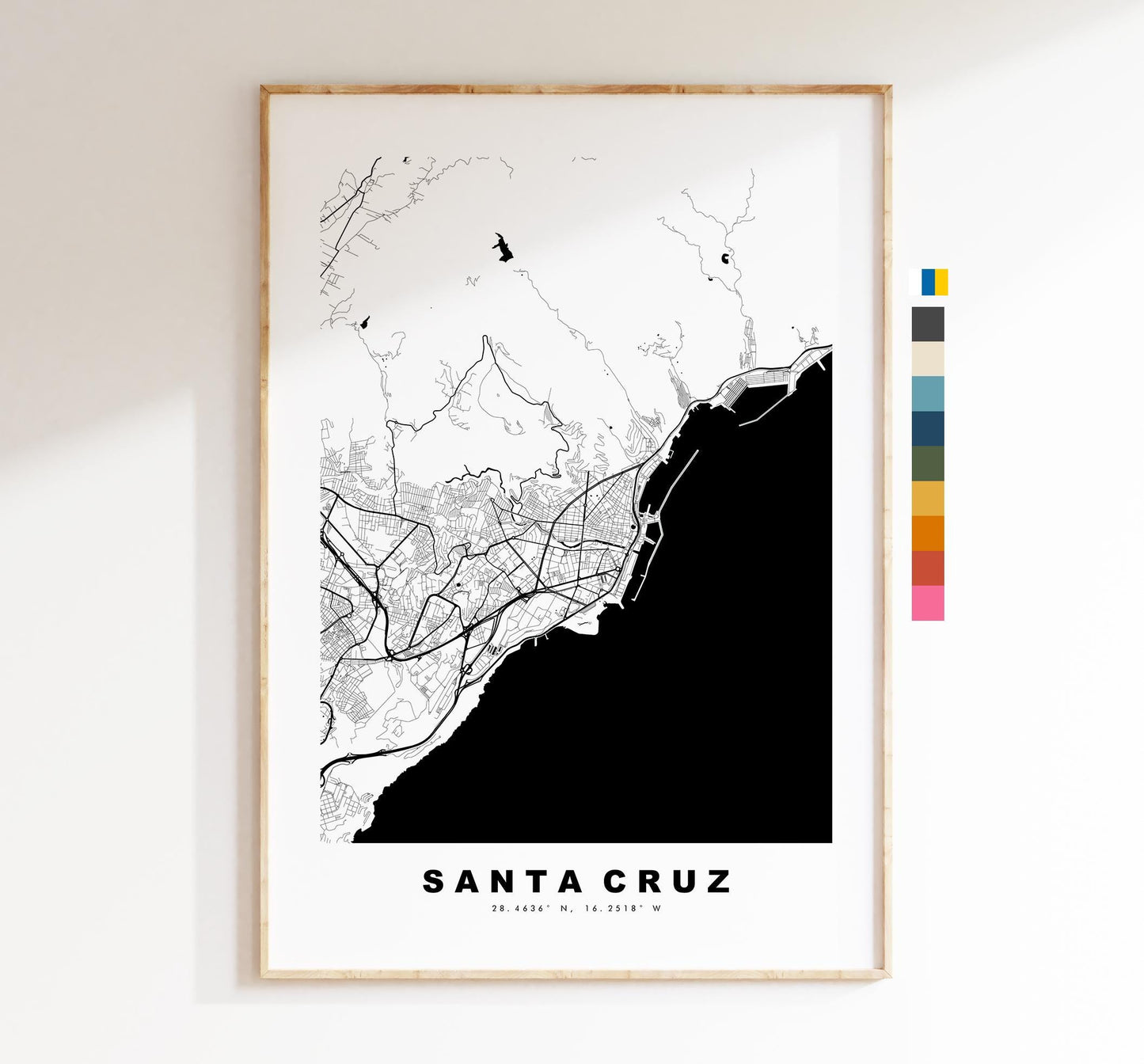 Santa Cruz de Tenerife Map Print - City Map Poster - Map Art - Map Wall Art - Spain City Maps - Print - Tenerife  - Minimalist City Map