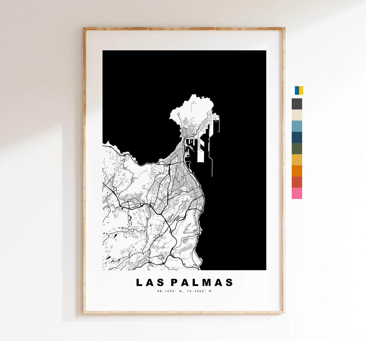 Las Palmas Map Print - City Map Poster - Map Art - Map Wall Art - Spain City Maps - Print - Las Palma de Gran Canaria  - Minimalist City Map