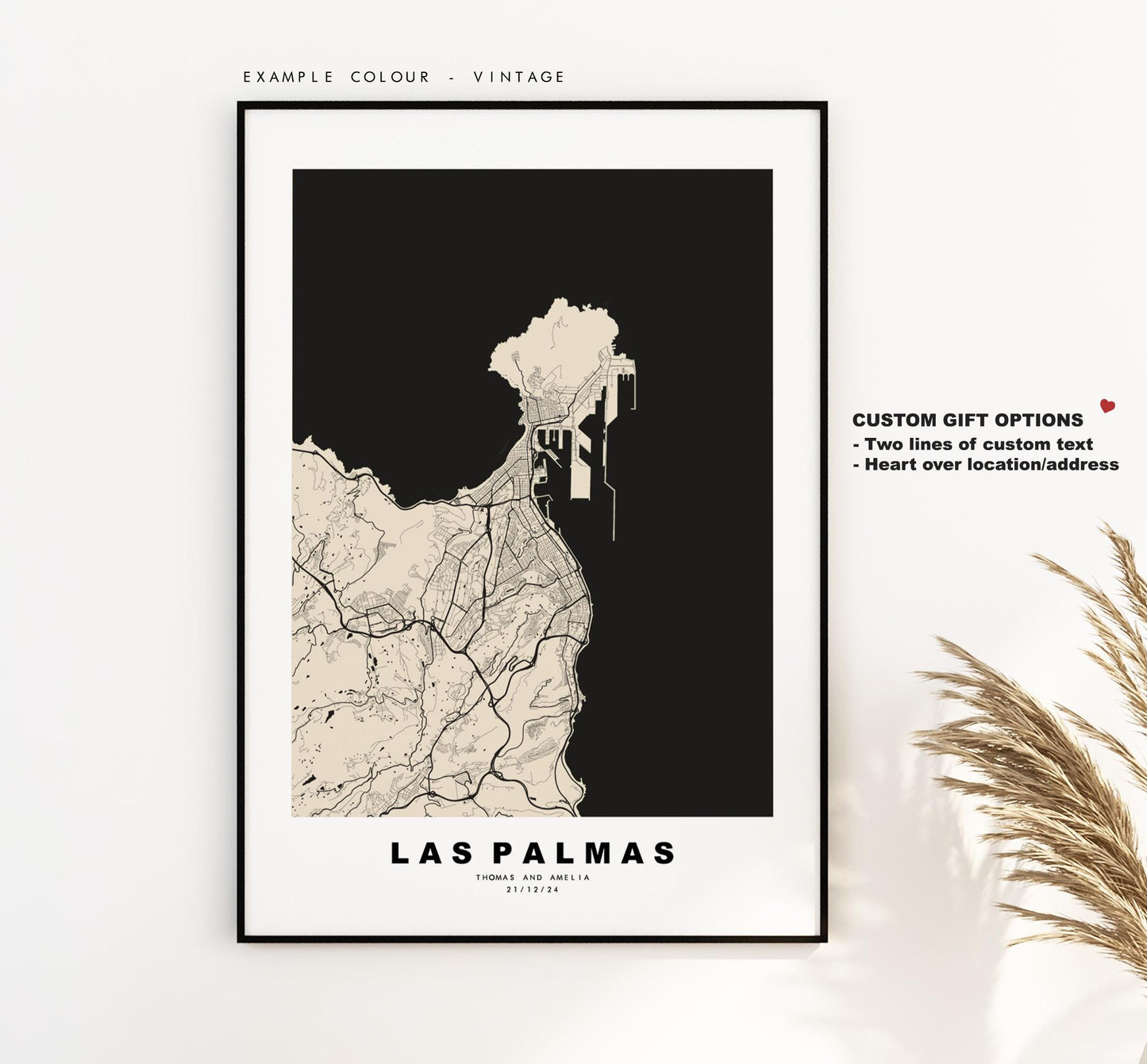 Las Palmas Map Print - City Map Poster - Map Art - Map Wall Art - Spain City Maps - Print - Las Palma de Gran Canaria  - Minimalist City Map