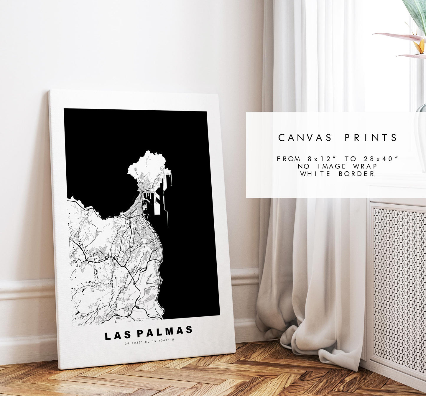 Las Palmas Map Print - City Map Poster - Map Art - Map Wall Art - Spain City Maps - Print - Las Palma de Gran Canaria  - Minimalist City Map